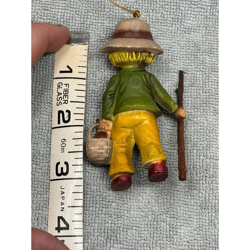 Vintage Hong Kong Boy Girl Rabbit Figurines Set 2 Hanging Ornaments Mid‎ Century